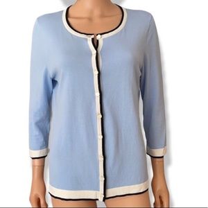 Talbots tipped charming cardigan